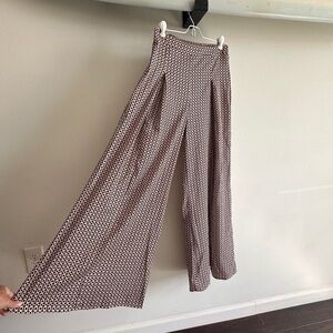 Patterned Wide-Leg Women's Pants